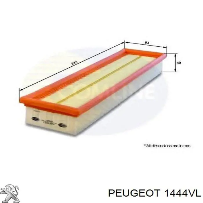 Элемент воздушного фильтра Peugeot/Citroen 1444VL цена, от 4.37 USD