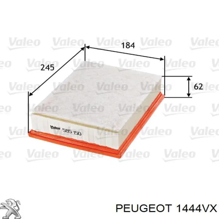 Filtro de aire 1444VX Peugeot/Citroen