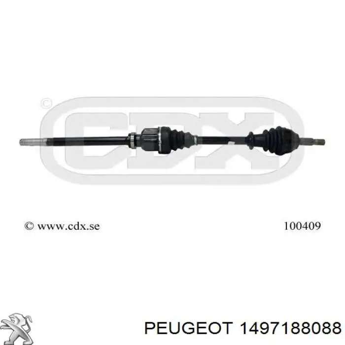 Полуось (привод) передняя правая 1497188088 Peugeot/Citroen