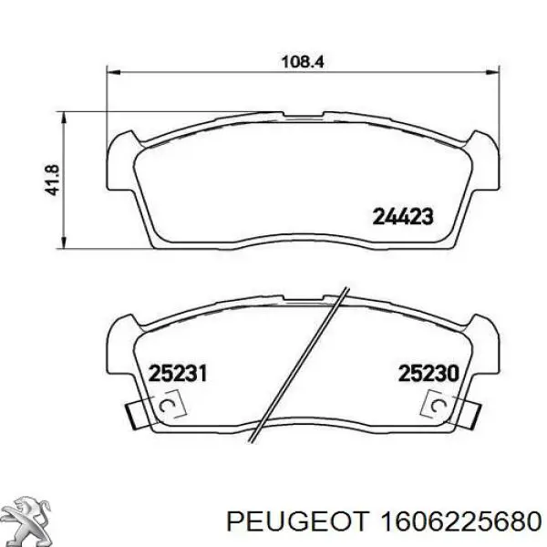 Колодки Peugeot/Citroen 1606225680 цена, от 22.70 USD
