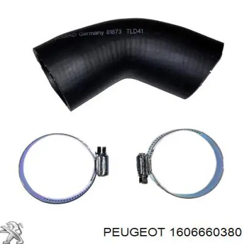 1606660380 Peugeot/Citroen шланг (патрубок интеркуллера левый)