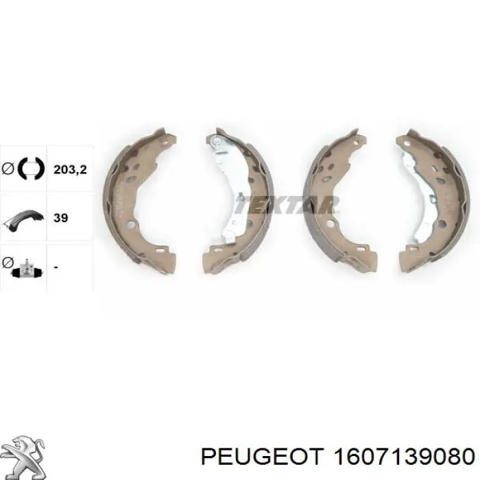 1607139080 Peugeot/Citroen колодки тормозные задние барабанные, в сборе с цилиндрами, комплект