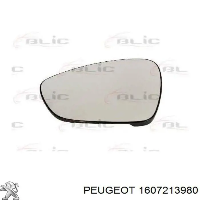 Купить 1607213980 Peugeot/Citroen Стекло зеркала заднего вида, левого