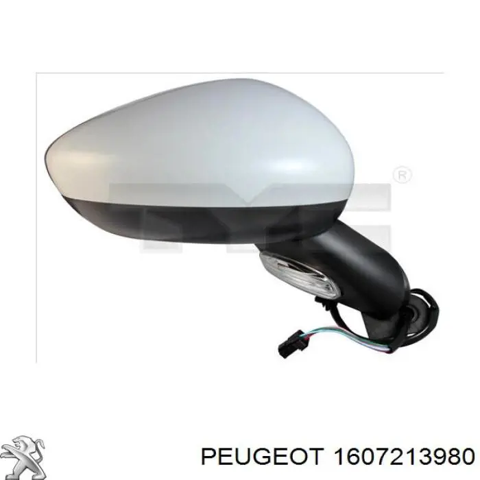 Стекло левого зеркала заднего вида 1607213980 Peugeot/Citroen