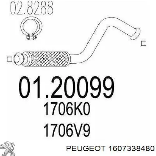 Глушитель, центральная часть Peugeot/Citroen 1607338480 цена, от 84.56 USD