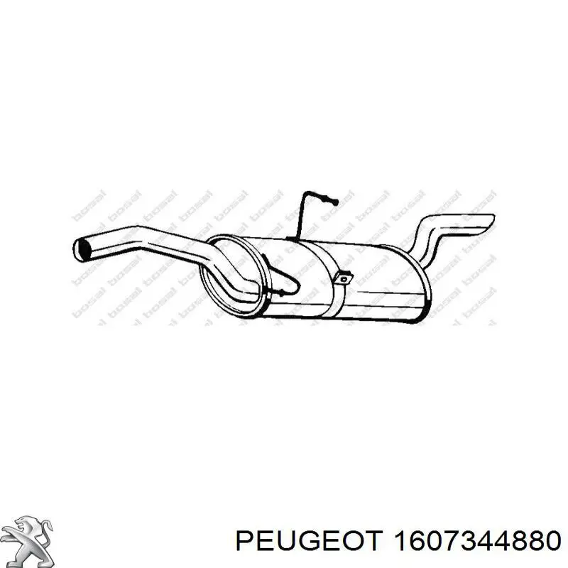 Silenciador posterior 1607344880 Peugeot/Citroen