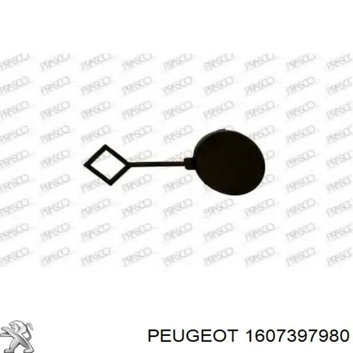 1607397980 Peugeot/Citroen заглушка бампера буксировочного крюка передняя