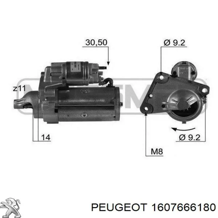 1607666180 Peugeot/Citroen motor de arranco