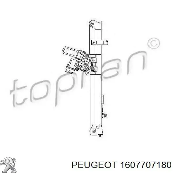 1607707180 Peugeot/Citroen механизм стеклоподъемника двери передней правой