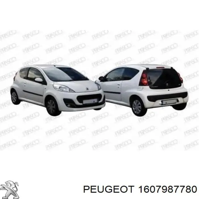 Grelha esquerda do pára-choque dianteiro para Peugeot 107 