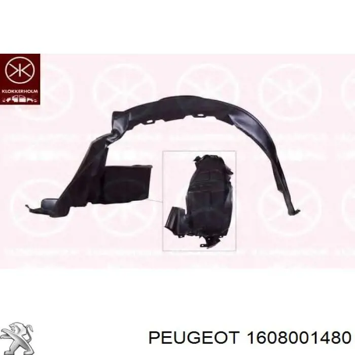 Подкрылок крыла переднего левый Peugeot/Citroen 1608001480 цена, от 25.63 USD