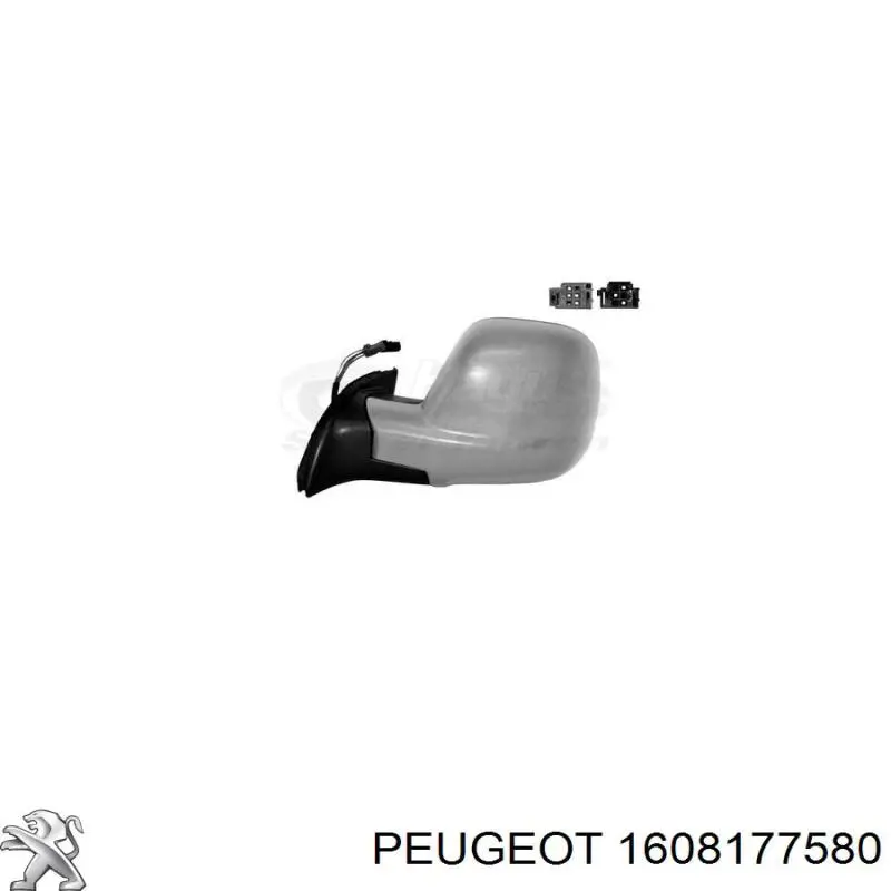 1608177580 Peugeot/Citroen espelho de retrovisão esquerdo