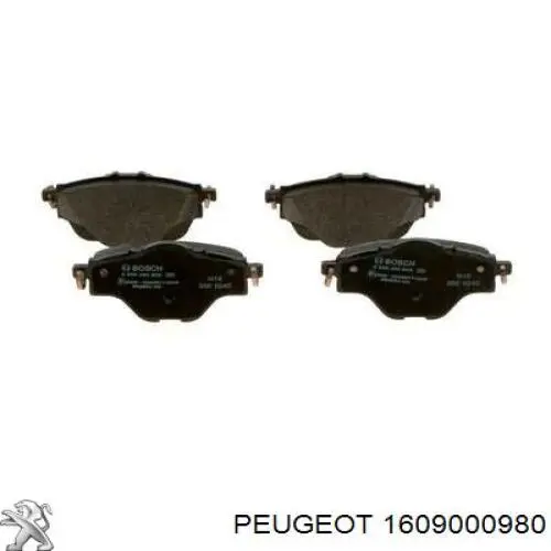 Задние тормозные колодки 1609000980 Peugeot/Citroen