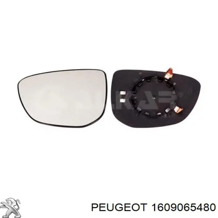 1609065480 Peugeot/Citroen elemento espelhado do espelho de retrovisão esquerdo