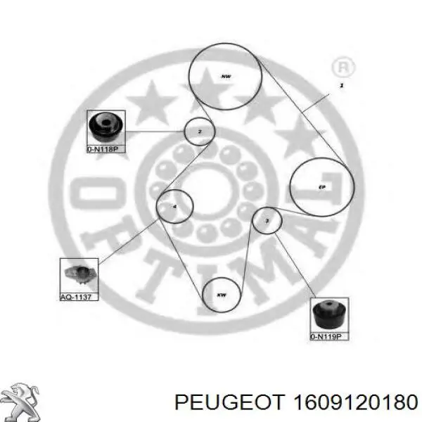 ГРМ ремни, комплект Peugeot/Citroen 1609120180 цена, от 92.91 USD
