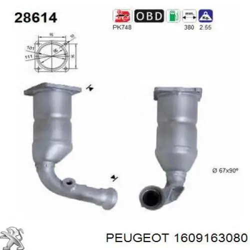 Катализатор 1731GS Peugeot/Citroen