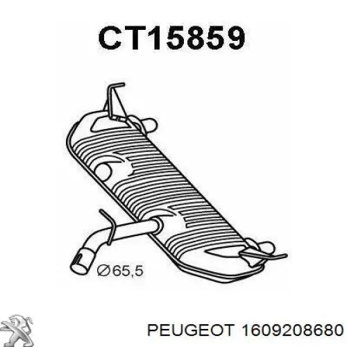 Silenciador posterior 1609208680 Peugeot/Citroen