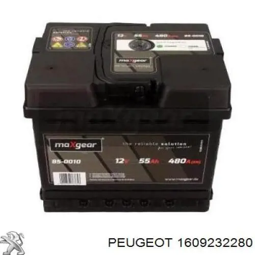 Batería de arranque 1609232280 Peugeot/Citroen