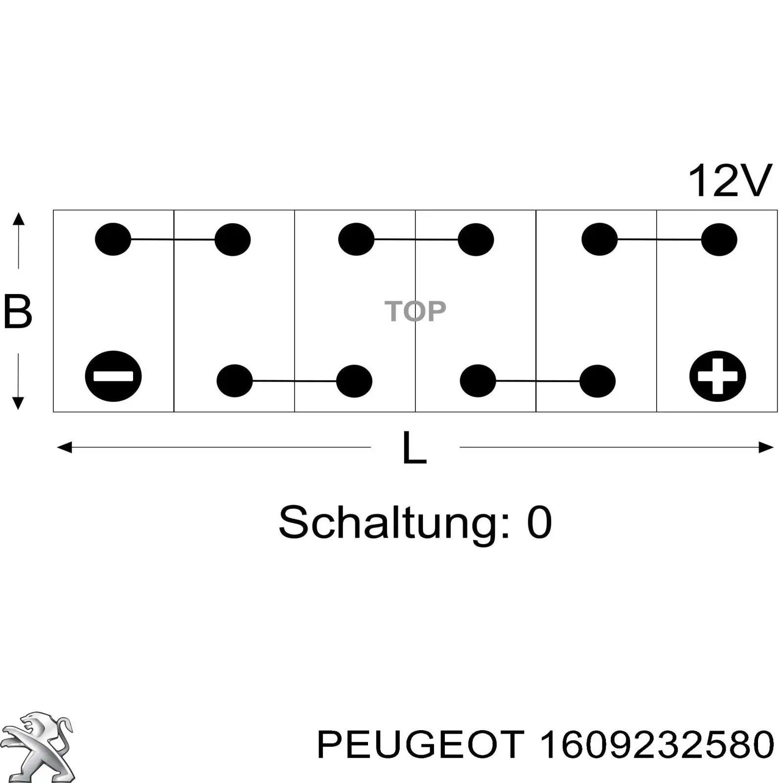 1609232580 PEUGEOT Batería original y equivalente