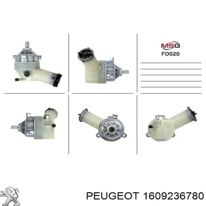 1609236780 Peugeot/Citroen bomba da direção hidrâulica assistida