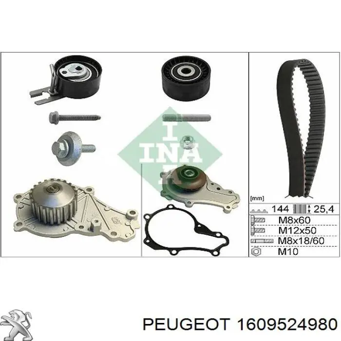 Kit correa de distribución 1609524980 Peugeot/Citroen