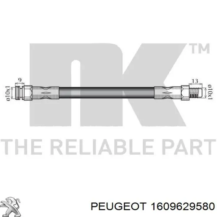 1609629580 Peugeot/Citroen шланг тормозной передний