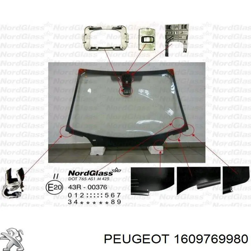 1609769980 Peugeot/Citroen стекло лобовое