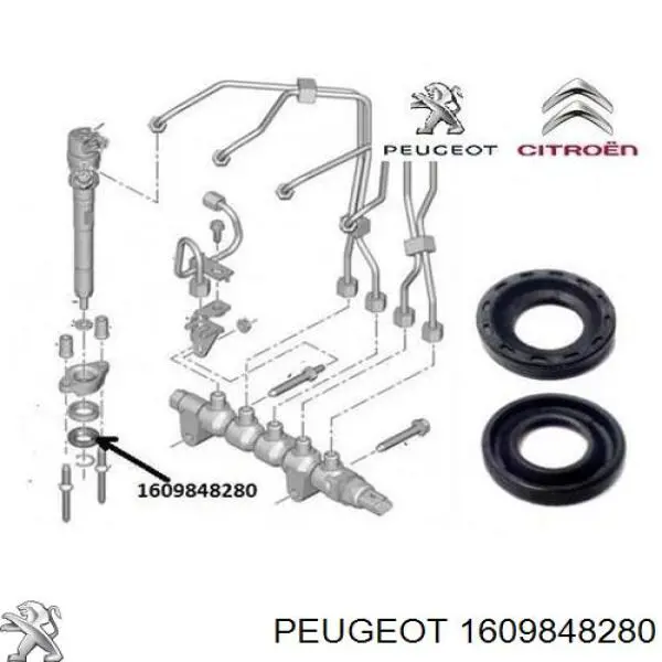 Уплотнитель форсунок Peugeot/Citroen 1609848280 цена, от 4.85 USD