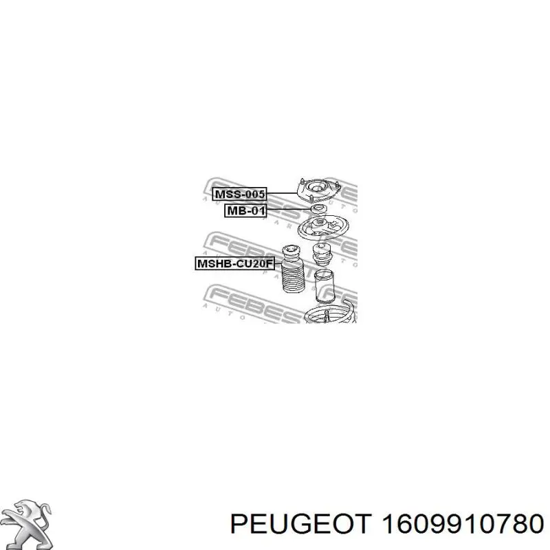 Буфер (отбойник) амортизатора переднего + пыльник 1609910780 Peugeot/Citroen
