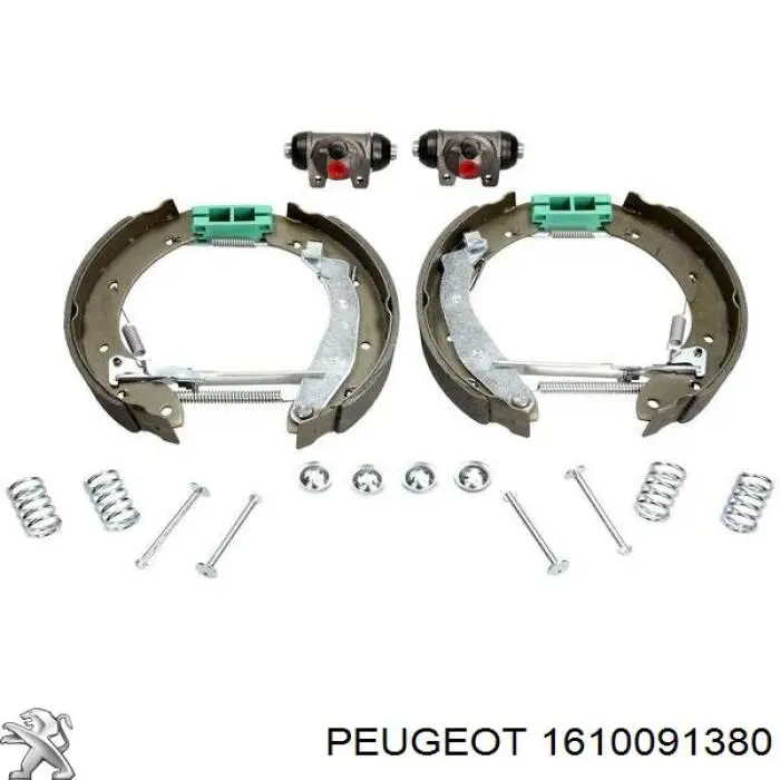 Колодки тормозные задние барабанные, в сборе с цилиндрами, комплект 1610091380 Peugeot/Citroen