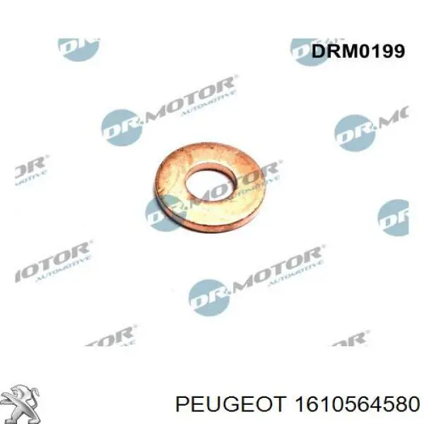 1610564580 Peugeot/Citroen Anel (arruela) do injetor de ajuste