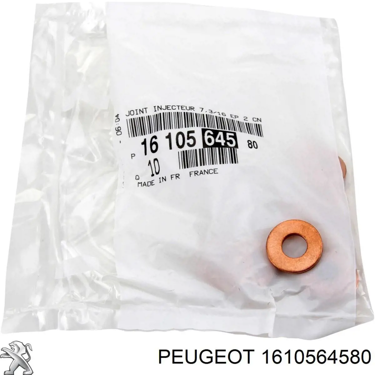 Anel (arruela) do injetor de ajuste Peugeot/Citroen 1610564580