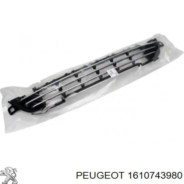 Купить 1610743980 Peugeot/Citroen Решетка переднего бампера, центральная
