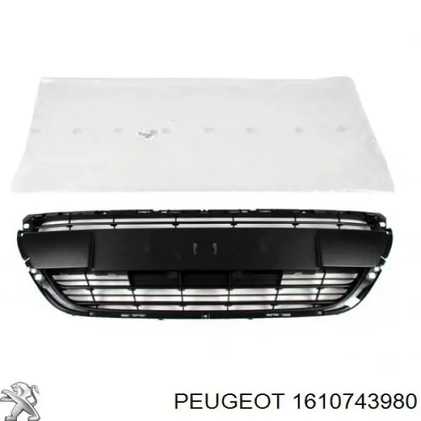 Rejilla de ventilación, parachoques trasero, central 1610743980 Peugeot/Citroen