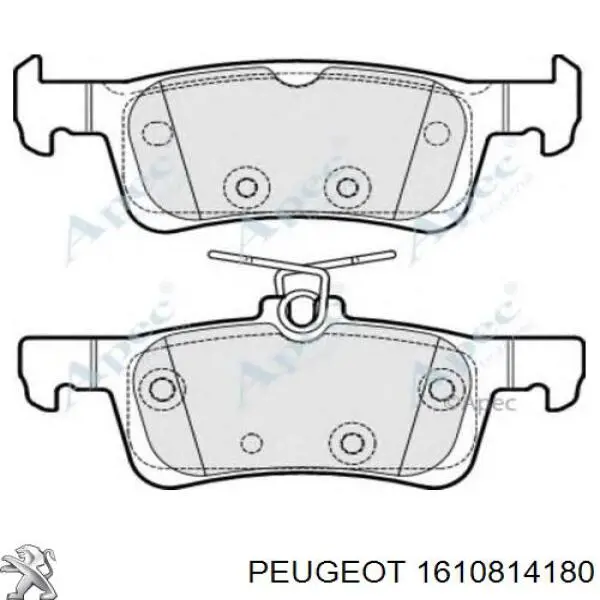 Задние тормозные колодки 1610814180 Peugeot/Citroen