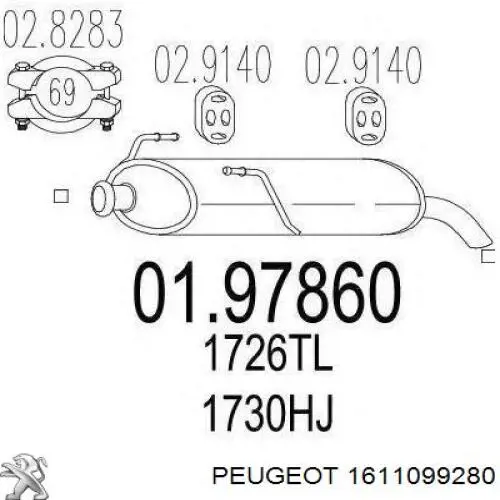 1611099280 Peugeot/Citroen Выхлопная труба