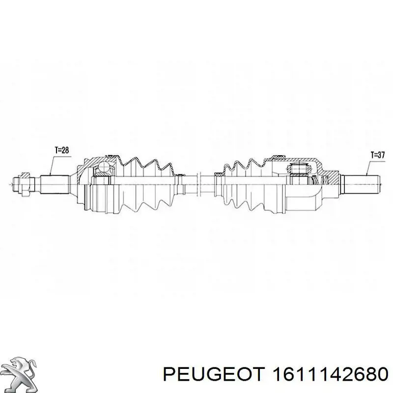 1611142680 Peugeot/Citroen semieixo (acionador dianteiro esquerdo)