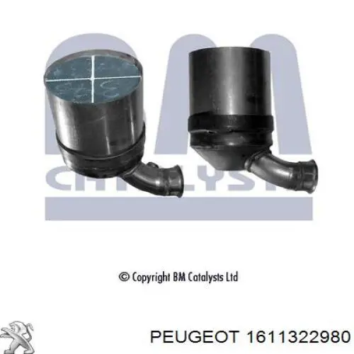 1611322980 Peugeot/Citroen сажевый фильтр системы отработавших газов