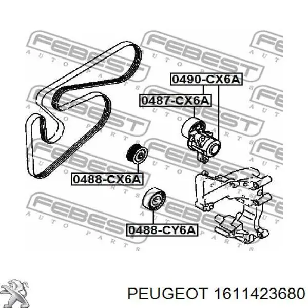 Паразитный ролик приводного ремня Peugeot/Citroen 1611423680 цена, от 21.17 USD
