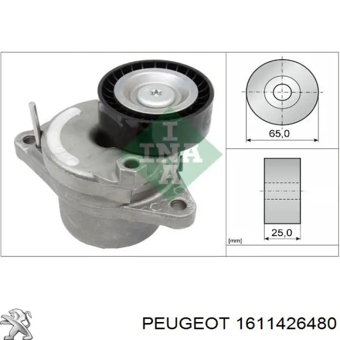 Натяжной ролик Peugeot/Citroen 1611426480 цена, от 65.26 USD