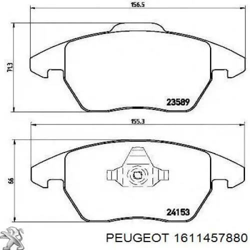 Pastillas de freno delanteras 1611457880 Peugeot/Citroen