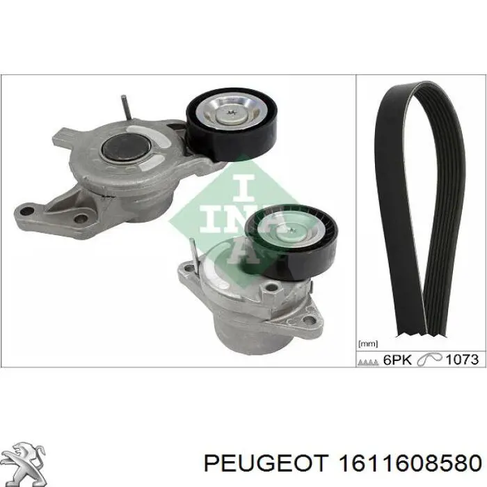 1611608580 Peugeot/Citroen rolo de reguladora de tensão da correia de transmissão