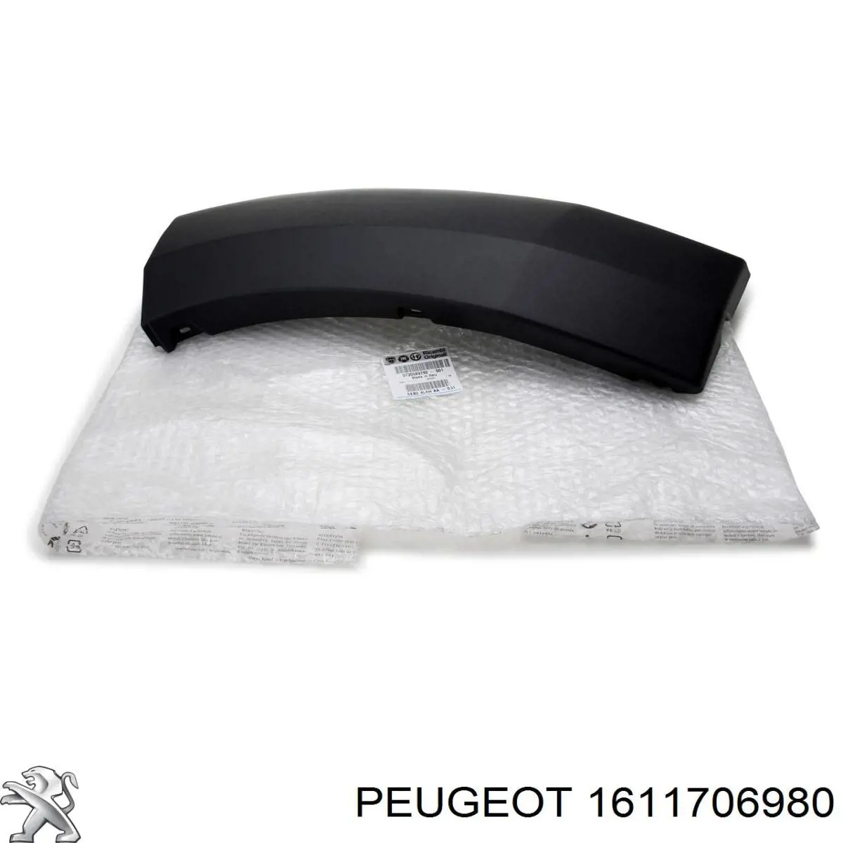 1611706980 Peugeot/Citroen placa sobreposta direita do pára-choque dianteiro