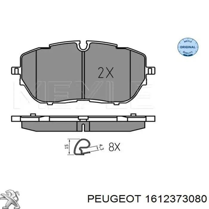 Pastillas de freno delanteras 1612373080 Peugeot/Citroen