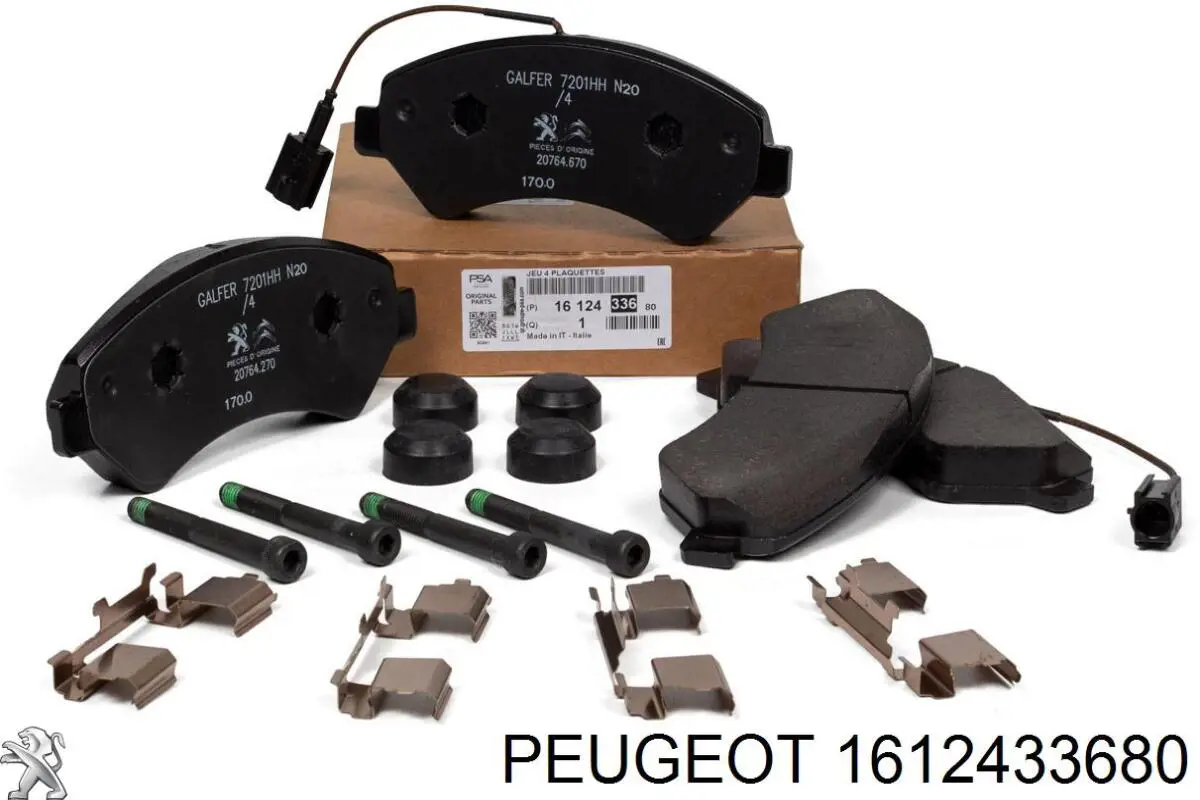 1612433680 Peugeot/Citroen колодки тормозные передние дисковые