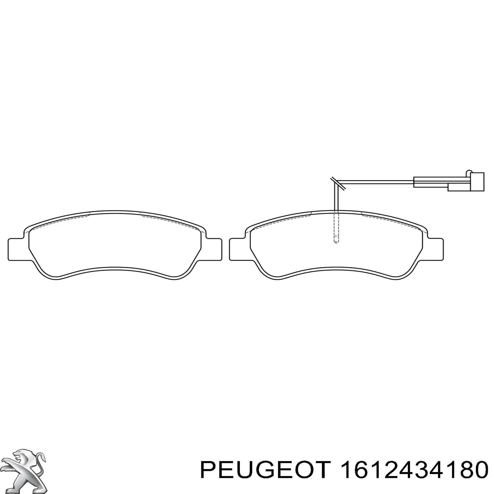 Купить 1612434180 Peugeot/Citroen Колодки тормозные задние, дисковые