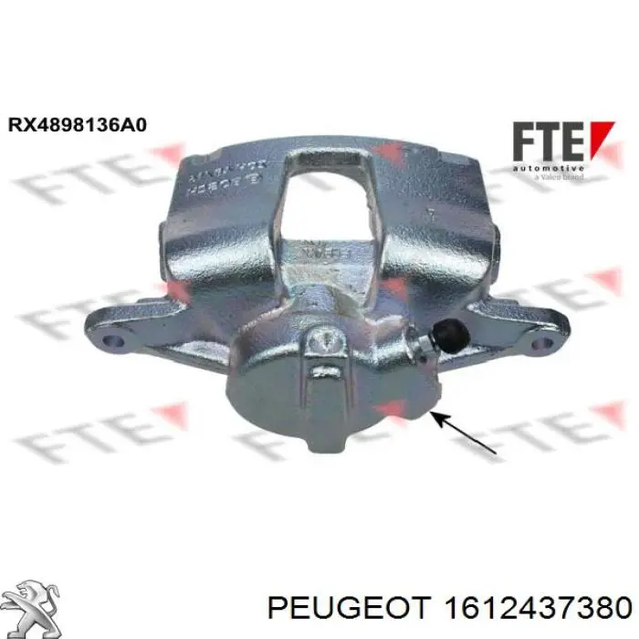Pinza de freno trasero derecho 1612437380 Peugeot/Citroen
