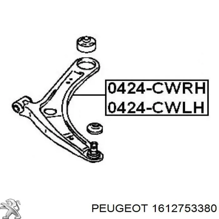 Silentblock de suspensión delantero inferior 1612753380 Peugeot/Citroen