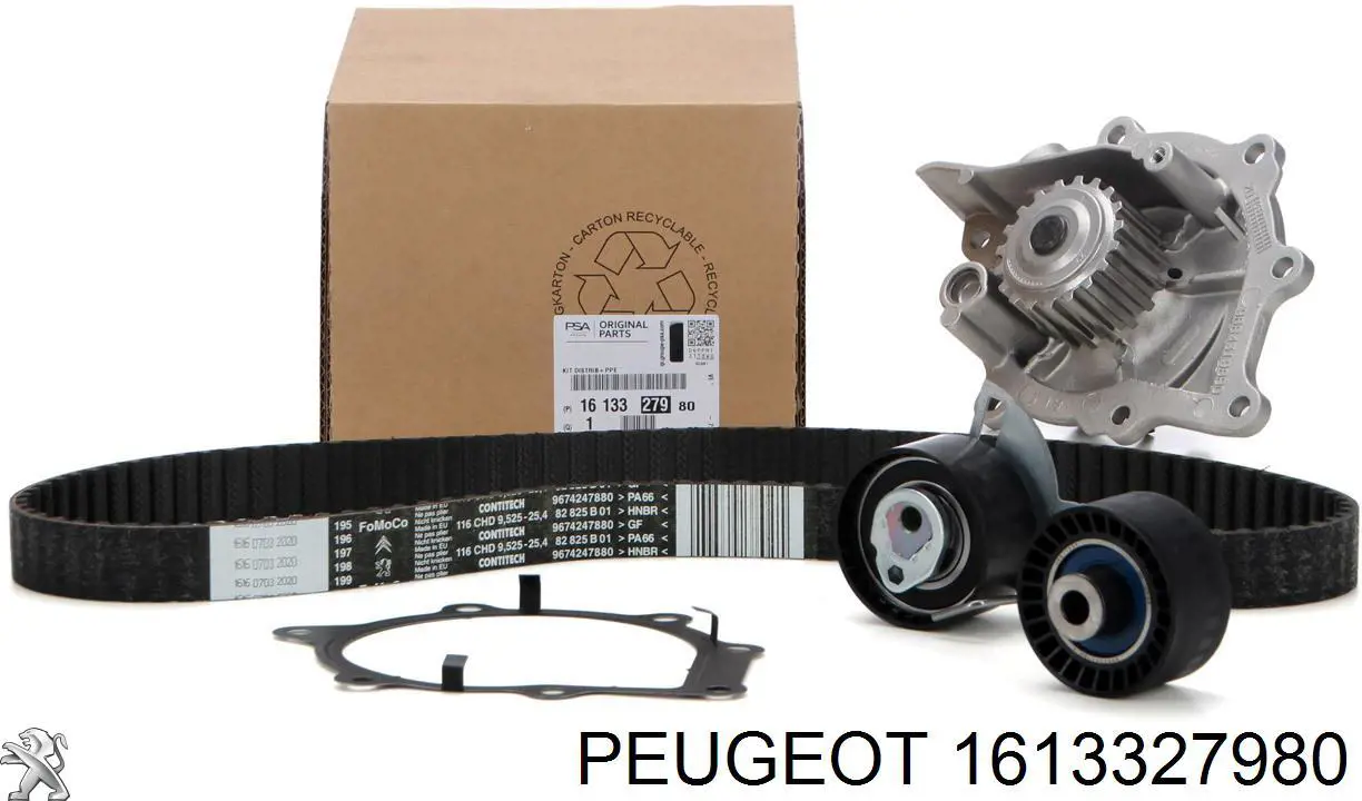 1613327980 Peugeot/Citroen correia do mecanismo de distribuição de gás, kit
