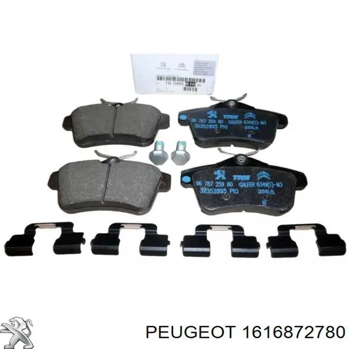 Pastillas de freno traseras 1616872780 Peugeot/Citroen